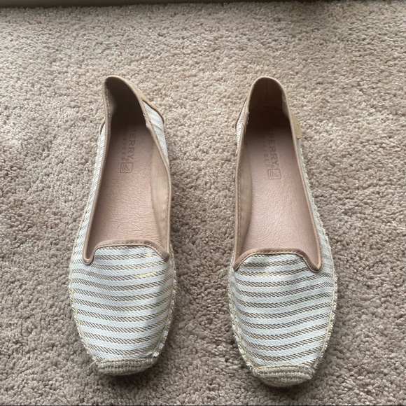 Sperry Top-Sider Slip-On Sand and Gold Striped Espadrilles - Picture 1 of 4
